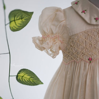 Heirloom Rose Hand Smocked Dress,3M - 8T.
