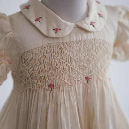 Heirloom Rose Hand Smocked Dress,3M - 8T.