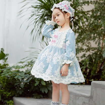 Vintage Embroidered Lace Dress With Bows, 6M to 6T