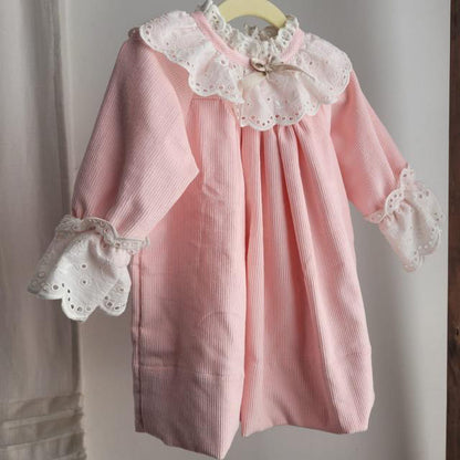 Adorable Pink Lace Collar Dress, 12M to 8T.
