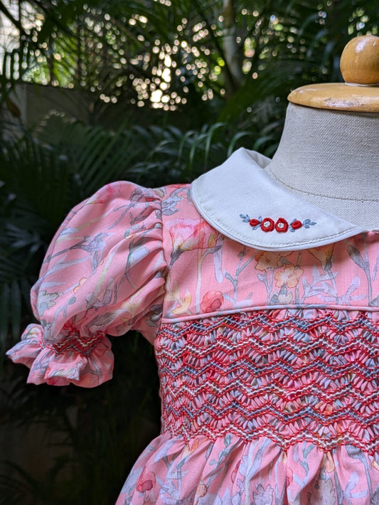 Adorable Floral Hand Smocked Dress