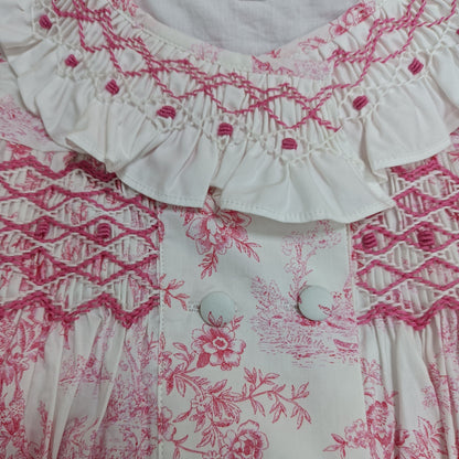 Rose Toile Hand-Smocked Dress,Cotton,12M–6T