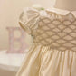 Gorgeous Hand Smocked Dress,Biege/Blue,12M to 8T