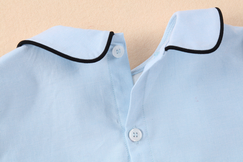 Full-Sleeves Hand Smocked Shirt & Shorts,6M-5T