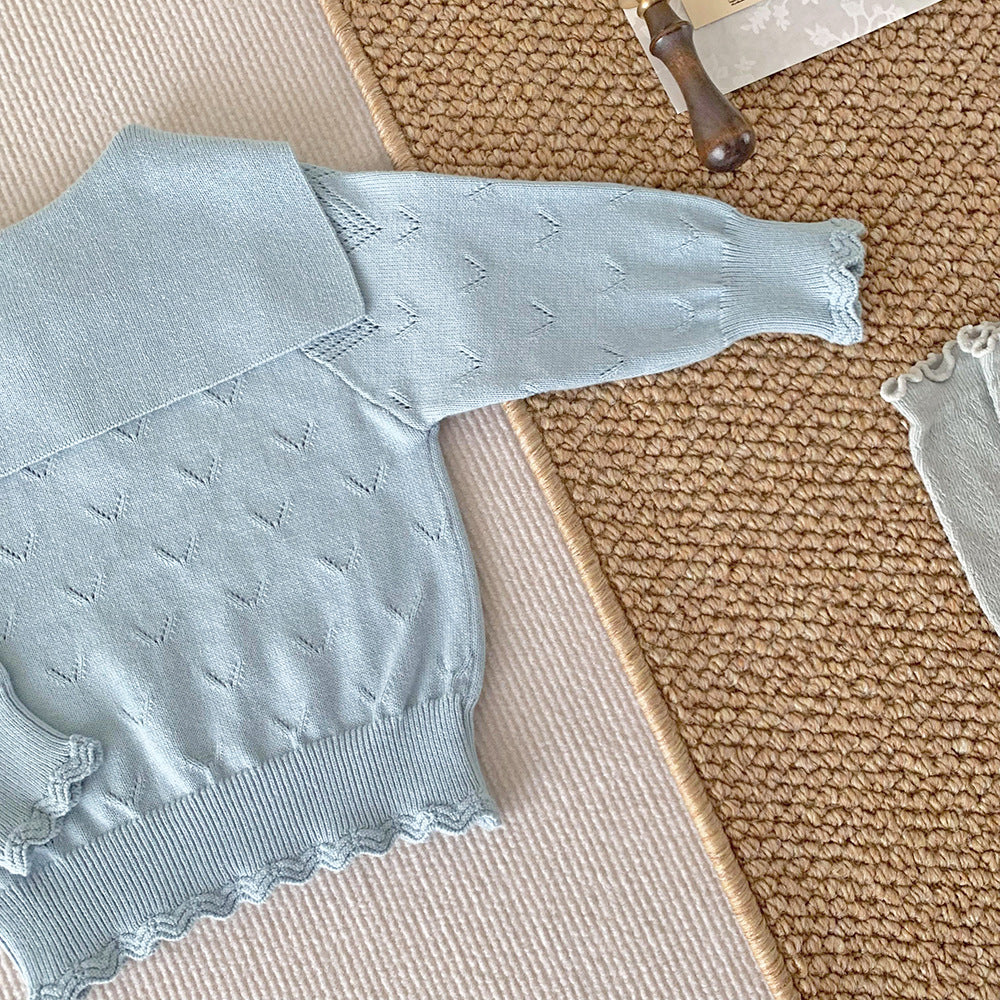 Hand-Embroidered Cotton Bow Sweaters,6M to 5T.