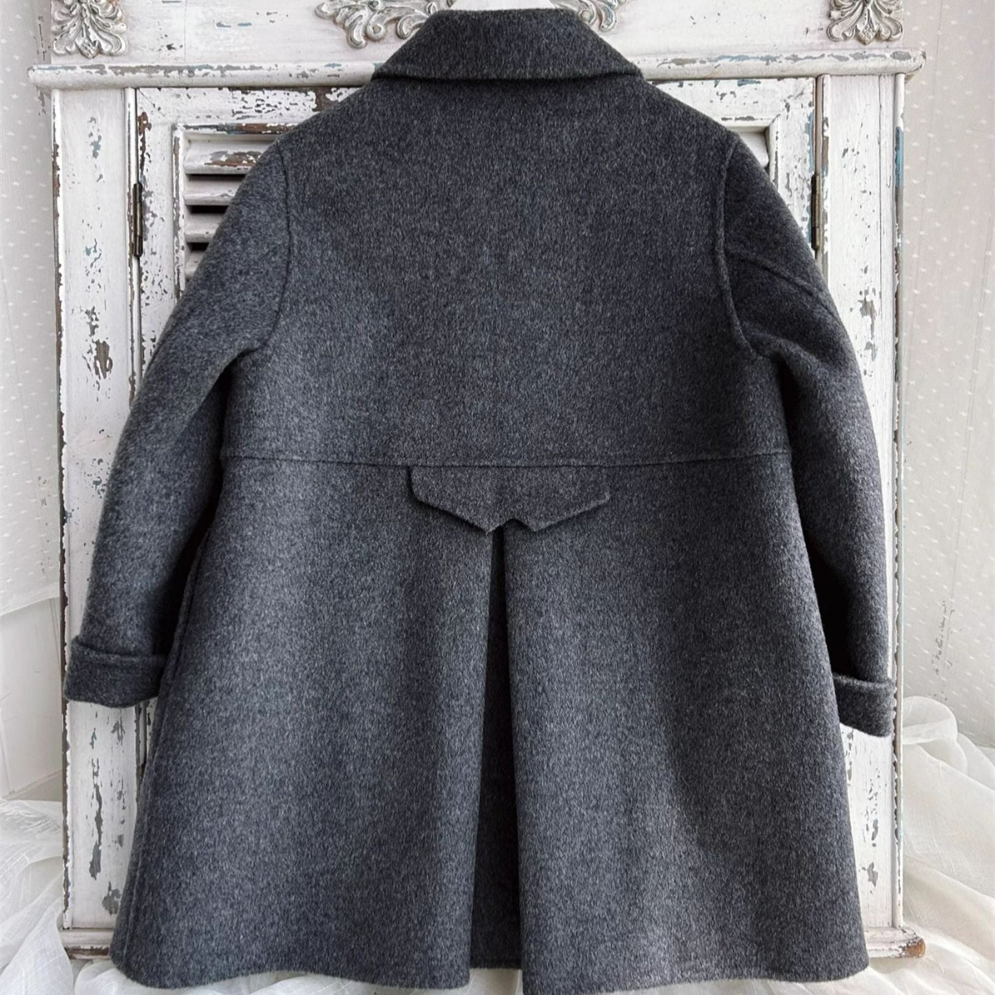 Classic Wool Double-Breasted Coat,2T to 8T