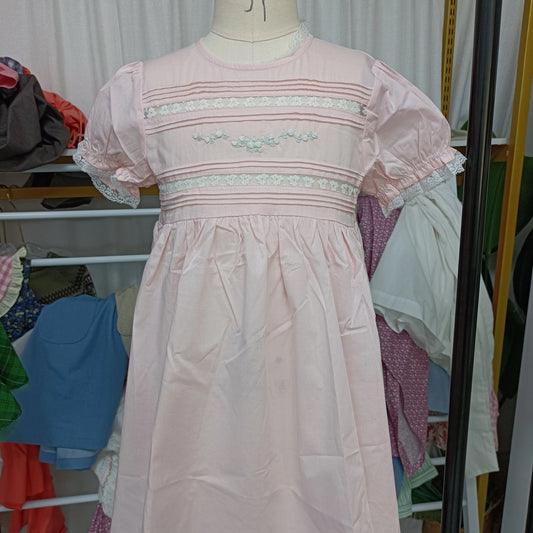 Pink Vintage Dress With Hand Embroidery,12M to 5T