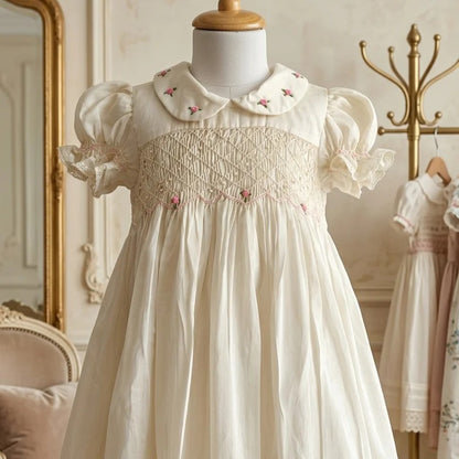 Heirloom Rose Hand Smocked Dress,3M - 8T.