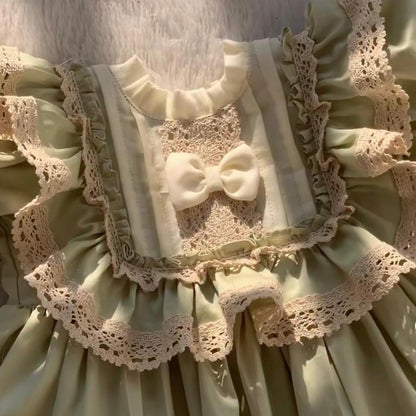 Sage Green Spanish Lolita Girls Lace Dress,12M to 8T