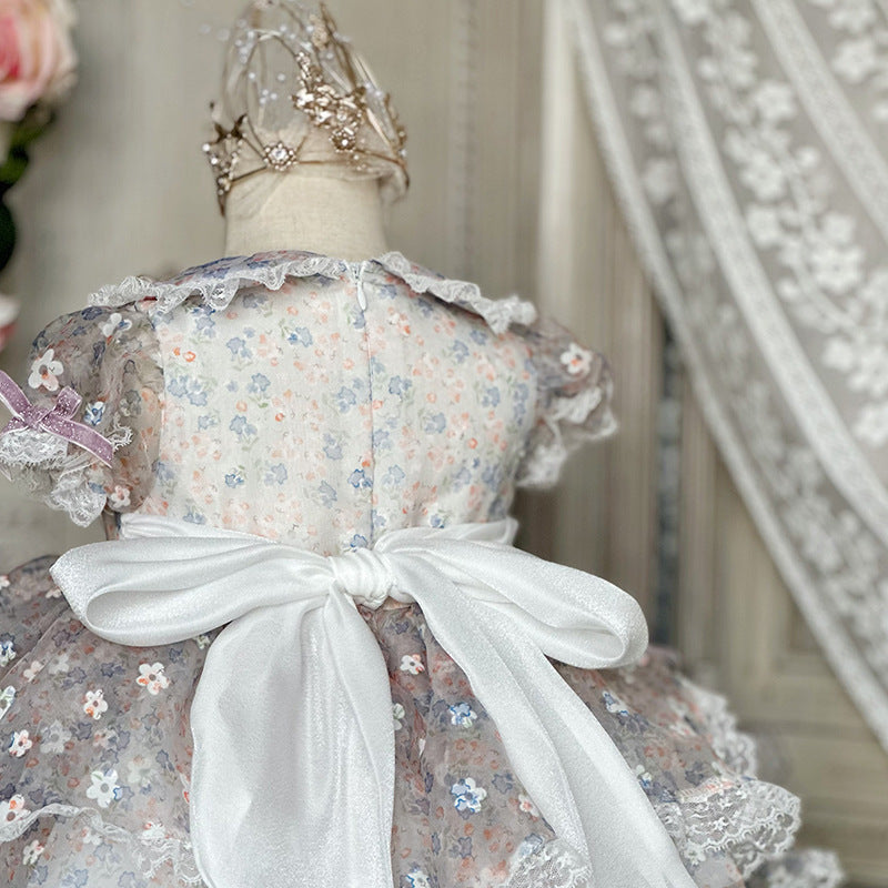 Stunning Layered Floral Spanish Dress,2T to 7T.