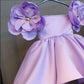 Adorable Flower Sleeves Dress,White/Pink/Purple,12M to 6T.