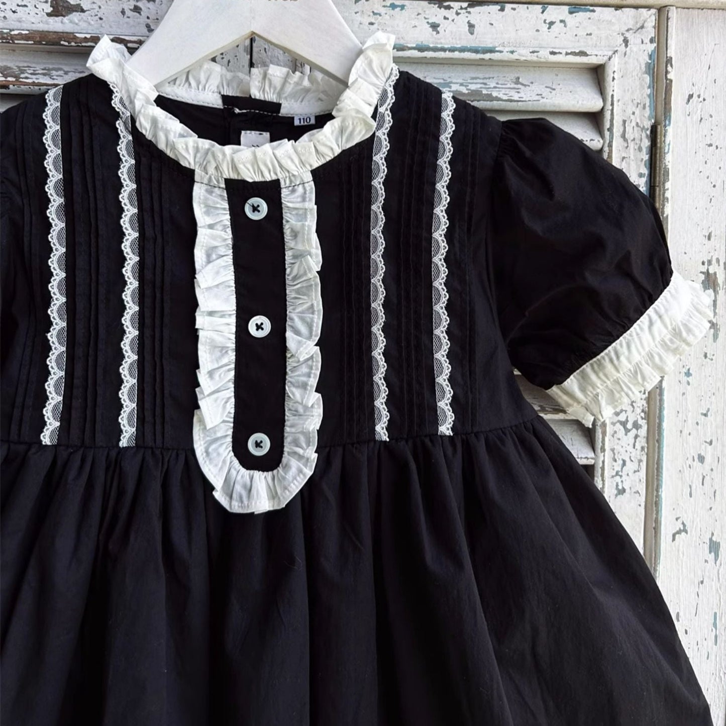B&W Vintage Style Dress,2T to 7T.