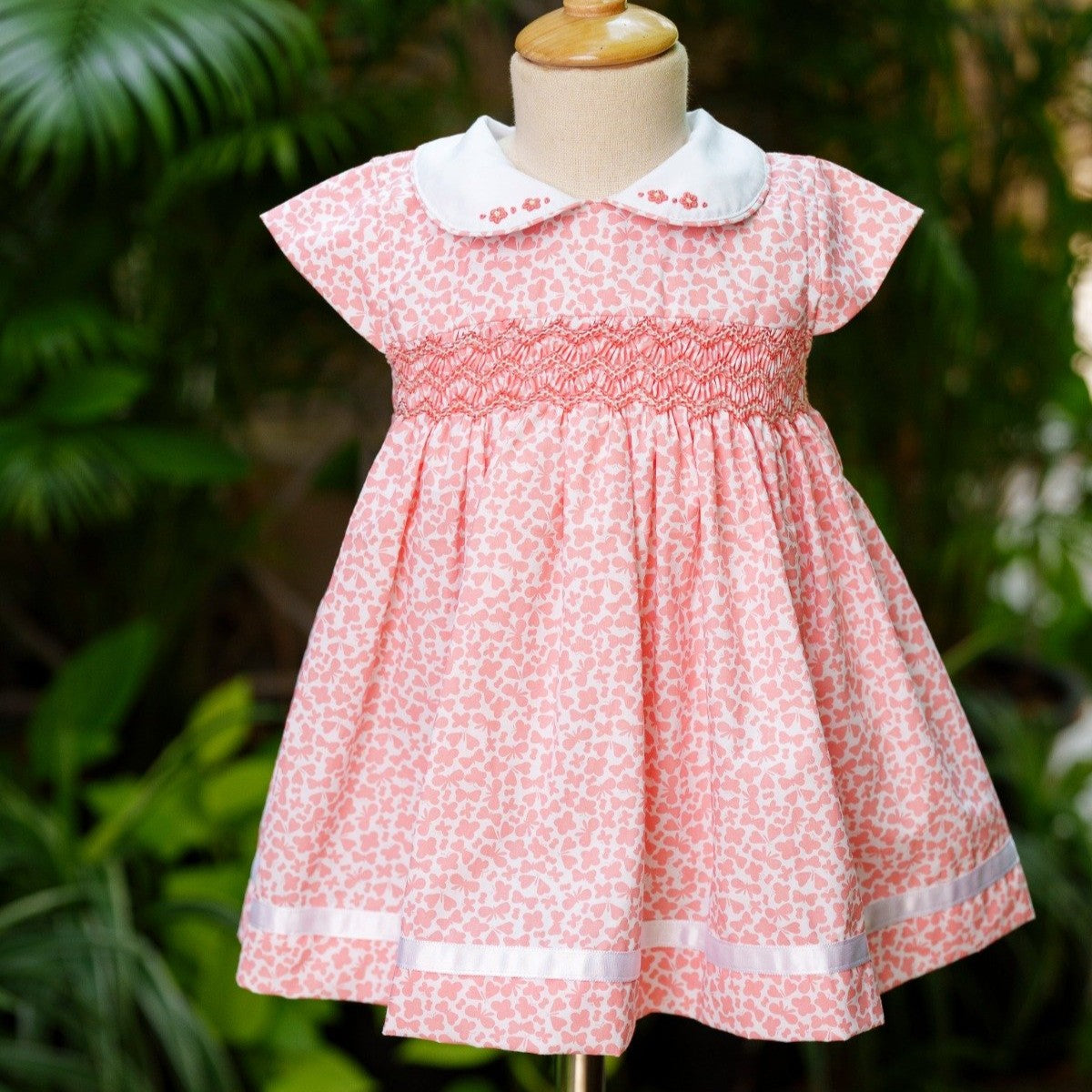 Blush Butterfly Hand Smocked Dress, (12M–5T)