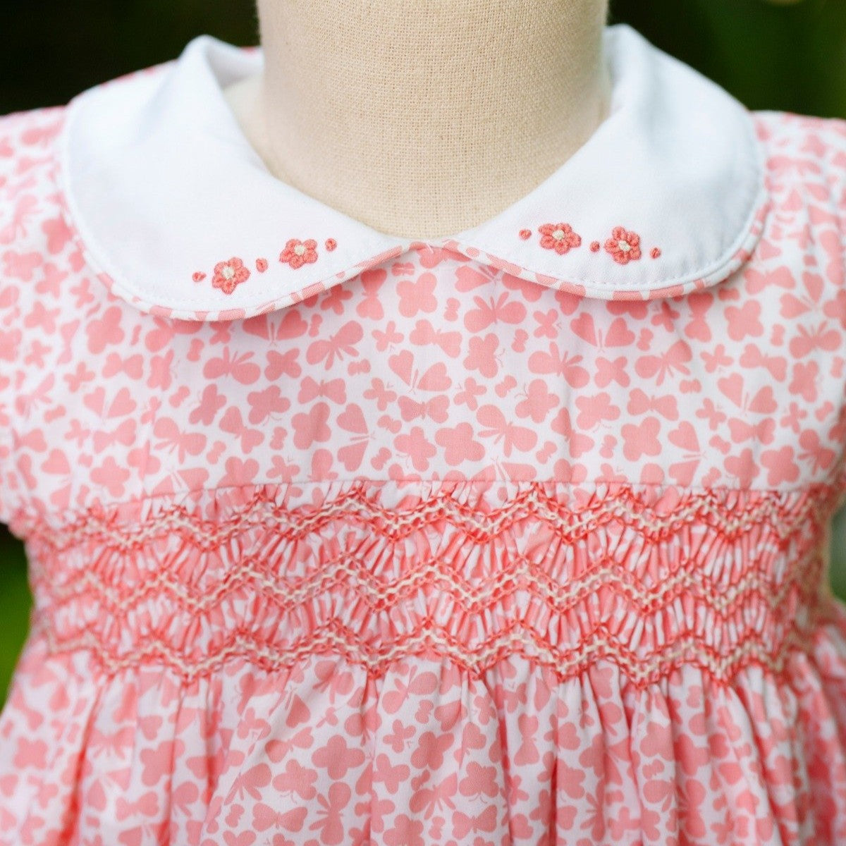 Blush Butterfly Hand Smocked Dress, (12M–5T)