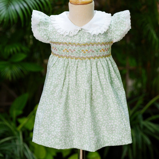 Sage Garden Hand Smocked Dress (12M–5T)
