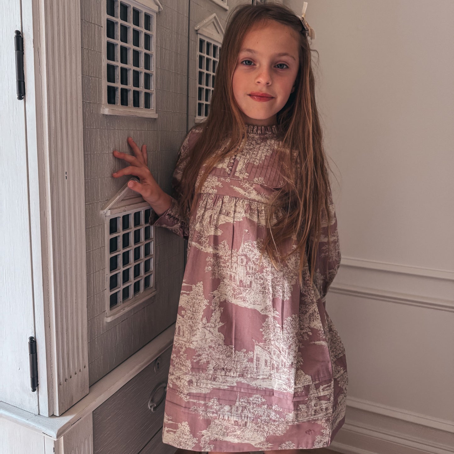 Vintage French Castle Toile Dress & Shirt,3M to 7T.