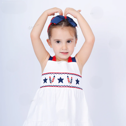 The Firework Bloom Smocked Dress,3M-8T