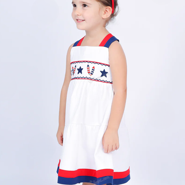 The Firework Bloom Smocked Dress,3M-8T