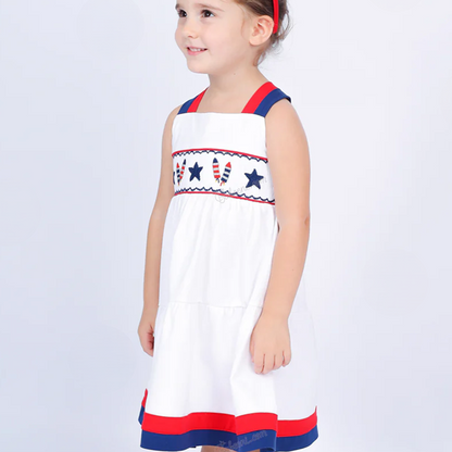 The Firework Bloom Smocked Dress,3M-8T