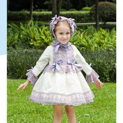 Spanish Vintage Purple Dress,12M to 6T.