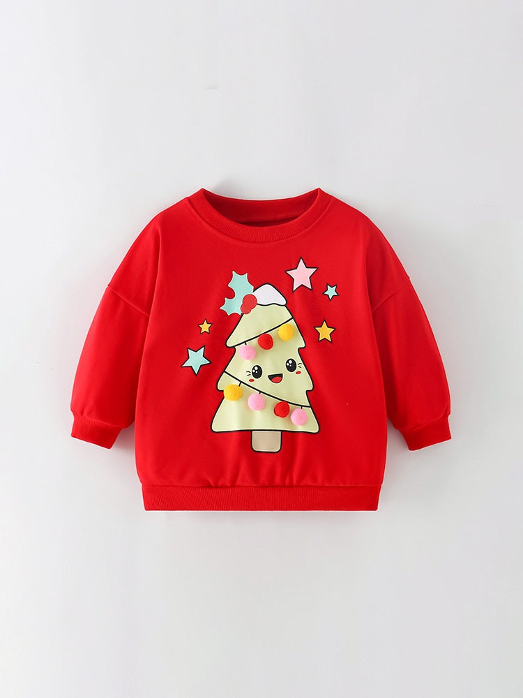 Cute Christmas Tree Sweatshirt,2T to 7T.
