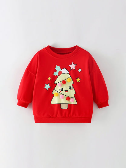 Cute Christmas Tree Sweatshirt,2T to 7T.