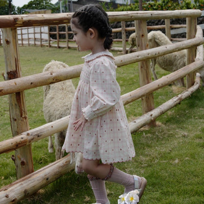 Pink Smocked & Embroidered Dress,12M to 7T.