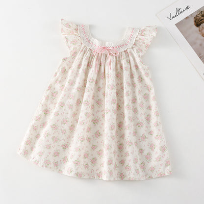 Cute Floral Casual Dress,2T to 6T.