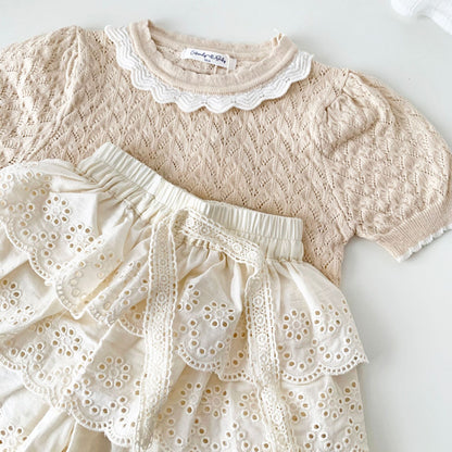 Cute Eyelet Lace Shorts,12M to 5T.