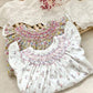 Cute Smocked Bishops,White/Floral,2T to 6T.