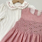 Hand Smocked Dress & White Shirt Combo,12M to 6T.