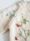 Hand Embroidered Cardigan,Pink/Beige,2T to 6T