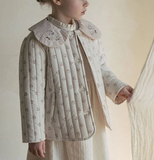 Embroidered Quilted Jacket,18M to 8T.