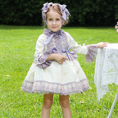 Spanish Vintage Purple Dress,12M to 6T.