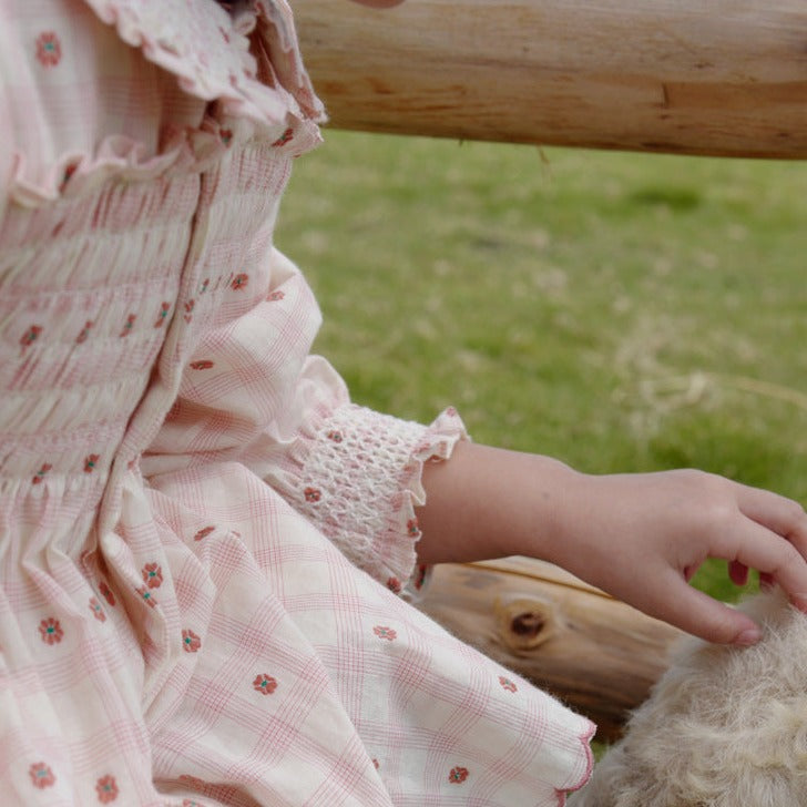 Pink Smocked & Embroidered Dress,12M to 7T.