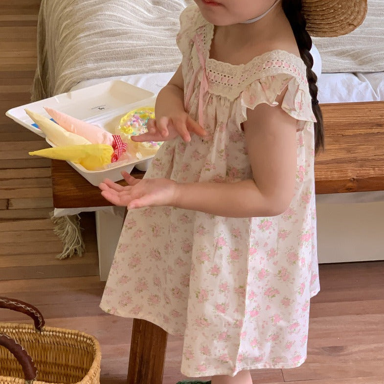 Cute Floral Casual Dress,2T to 6T.