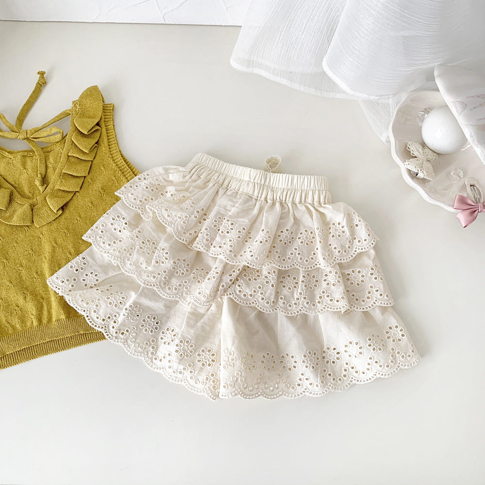 Cute Eyelet Lace Shorts,12M to 5T.