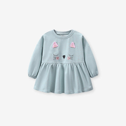 Cute Kitty Applique Set,2T to 7T.