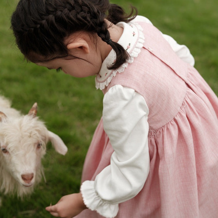 Hand Smocked Dress & White Shirt Combo,12M to 6T.