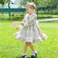 Adorable Full Sleeves Plaid Dress,2T to 7T