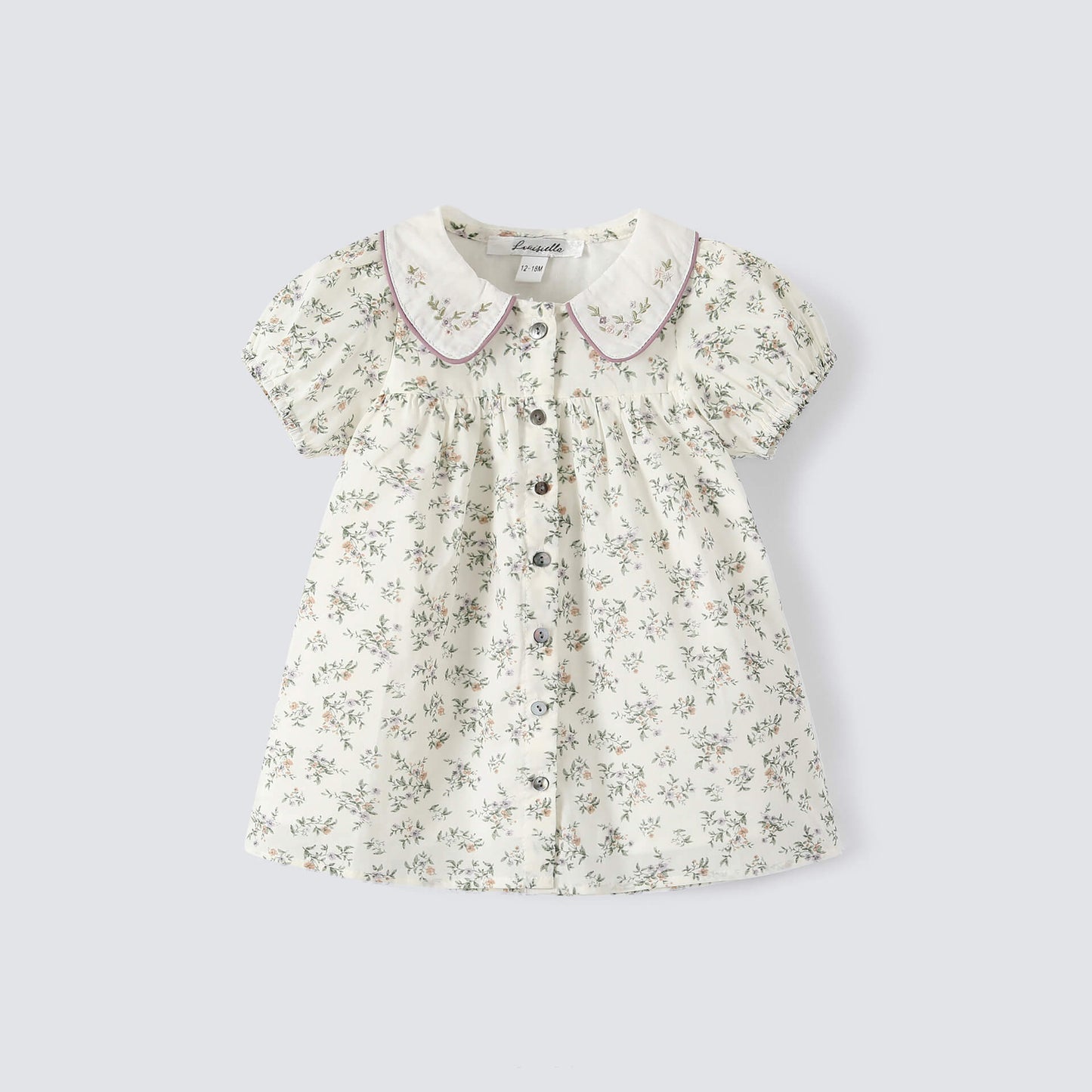 Vintage Floral With Embroidered Collar,12M to 8T.