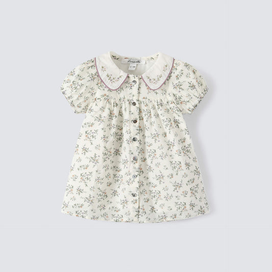 Vintage Floral With Embroidered Collar,12M to 8T.
