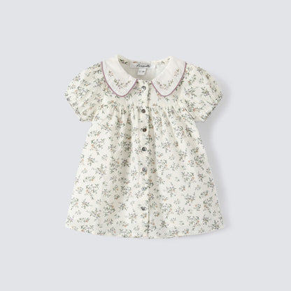Vintage Floral With Embroidered Collar,12M to 8T.
