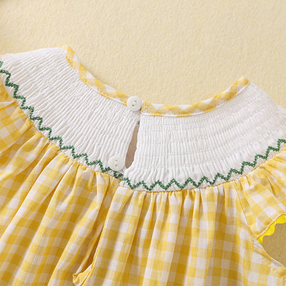 Cute Hen Embroidered Dress,12M to 5T.
