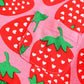 Strawberry print cute casual dress,2T to 7T.