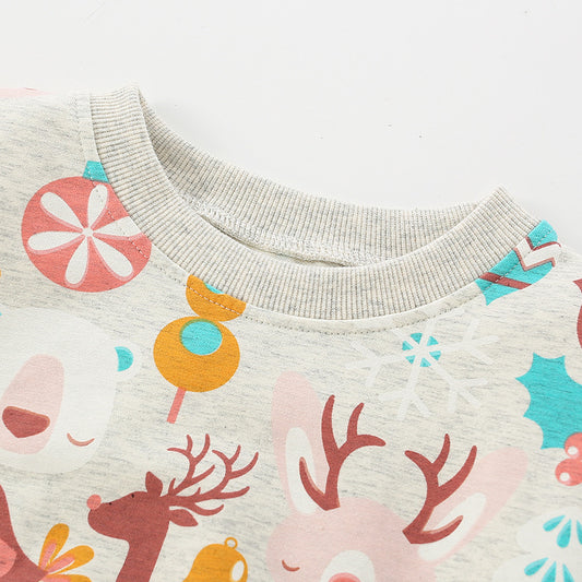 Cute Holidays Theme Sweatshirt,2T to 7T.