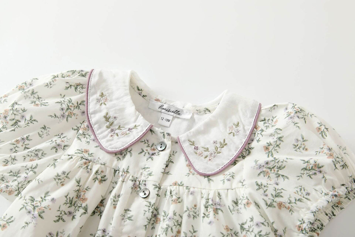 Vintage Floral With Embroidered Collar,12M to 8T.