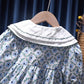 Blue Play Dress With Embroidered Collar,12M to 6T.