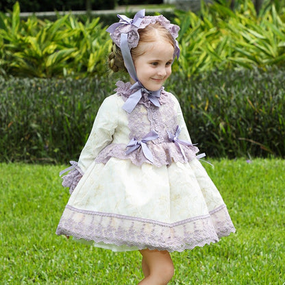 Spanish Vintage Purple Dress,12M to 6T.