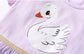 Cute Swan Printed Casual Play Dress,2T to 7T.